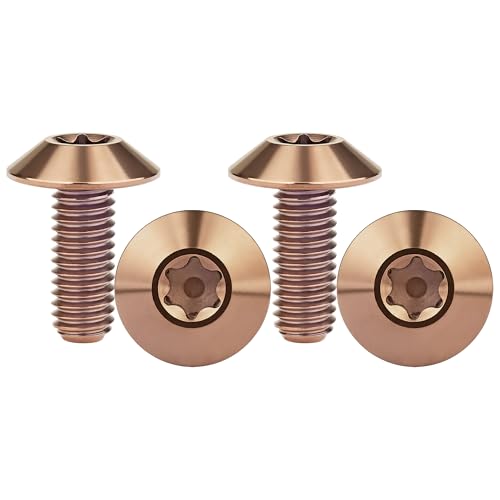 Titanium M4 M5 M6 Button Torx Head Bolt Screw (Bronze, M6x15mm)