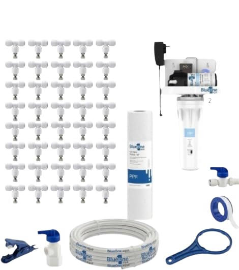 Mist Fogger Machine with 300 GPD Booster Pump, 40 Brass Mist Nozzles, 15 Meter PU Pipe & Pre Filter | High Pressure Outdoor Cooling & Humidification System for Greenhouse, Patio, Dairy Farm & Garden-image-38