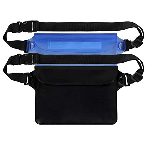 Pretyzoom 2 peças bolsa impermeável com alça de cintura, sacos secos à prova d'água com cinto ajust