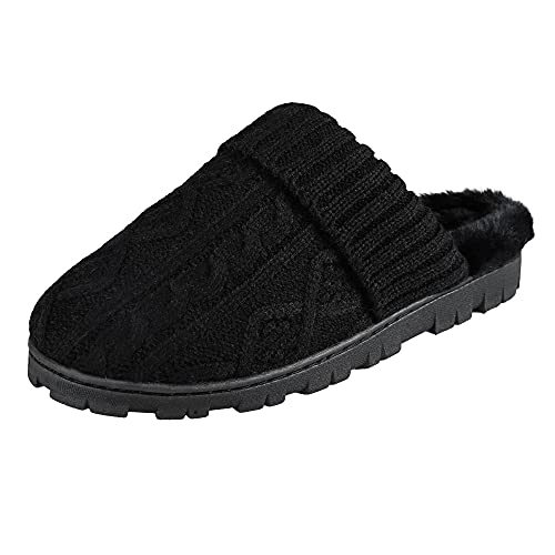 Jessica Simpson Women's Soft Knit Memory Foam Clog Slippers with Indoor/Outdoor Sole