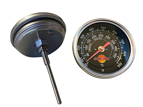 Black Face BBQ Grill Thermometer 50F-900F High Temp Range Heavy Duty Premium Quality Smoker Thermo 2 Inch or 3