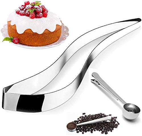 Stainless Steel Cake Slicer with Korean Spoons Ovelur Cake Pie Slicer Sheet Guide Cutter Server Bread Slicer Pie Knife Cake Lifter Cooking Tools