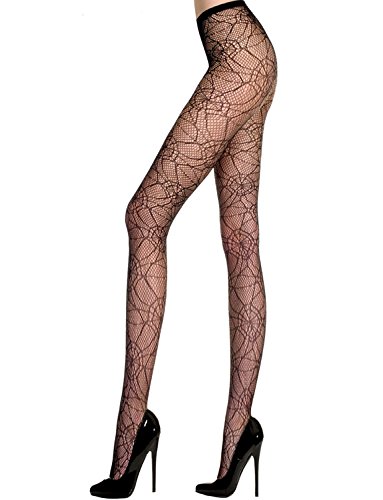 Yummy Bee - Pantimedias Rejilla de Tela de Araña Negro - Mallas de Telaraña Mujer - Góticas Halloween Fiestas de Disfraces