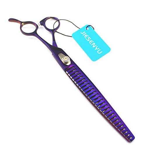 JIESENYU Ciseaux à effiler professionnels en forme d'arête de poisson 440 C 23 cm