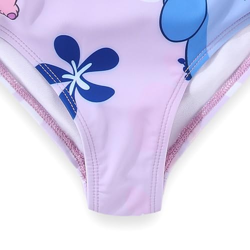 Image of Disney Lilo & Stitch Angel Girls Swimsuit UPF 50+ One Piece Bathing Suit for Big Kids