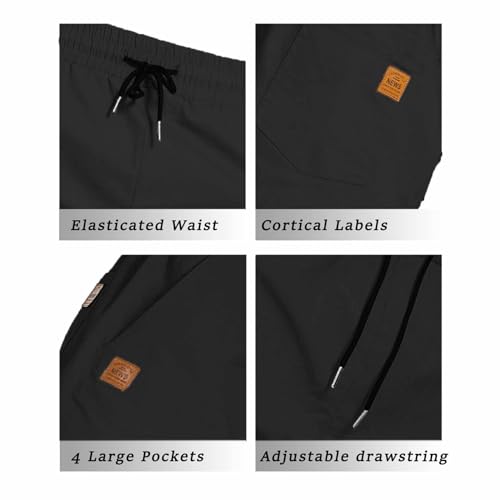 JustSun Mens Shorts Casual Cotton Summer Workout Golf Chino Shorts Beach with Elastic Waist and Pockets - Image 6