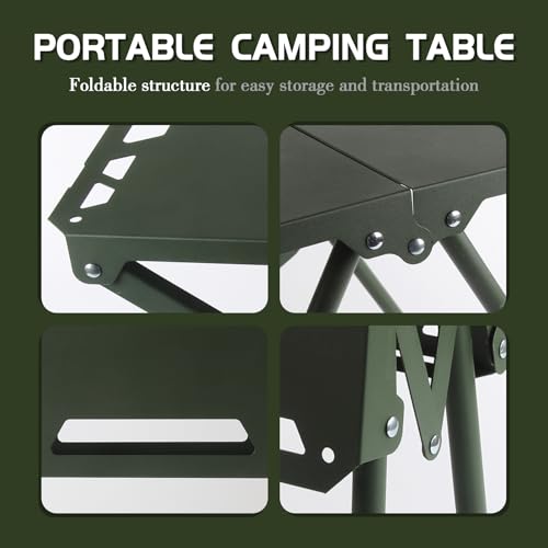 Mesa táctica plegable para exterior Glowki IGT con altura ajustable y paneles modulares IGT, con soporte para luz, portátil para camping, excursiones, picnics y playa miniatura 4