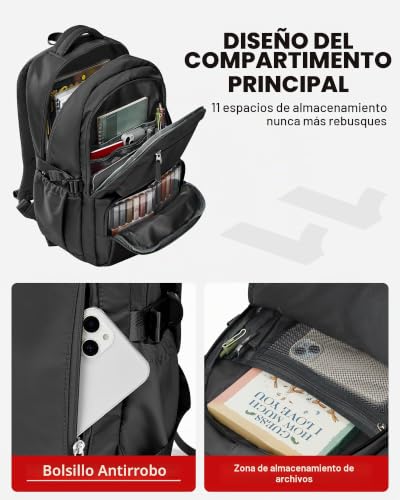 Mochila portátil grande con compartimentos para evitar el dolor de espalda 2