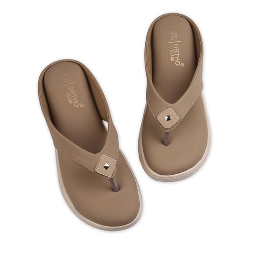 Image of ORTHO CLUB Women's Comfortable Wedge Sandals | Cushioned Sole, Slip-Resistant Design | Lightweight Women Sandal Footwear for Office & Casual Use | Sandal For Women