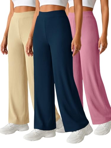 Image of Pinkmint Women's Poly Lycra Trouser, High Waist Flared Korean Trousers, Trendy Casual Wear for Daily & Travel Use (Available in Plus Size)