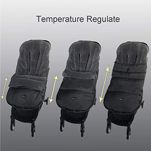 Cozyme Super Soft Waterproof Melange Stroller Footmuff Fits For All Jogger,Montana Winter Tour Front Height Adjustable & Removable Baby Bunting Bag,Extra Thick 2Lbs,Good For 6M-4Year,Heather Grey #TOP3