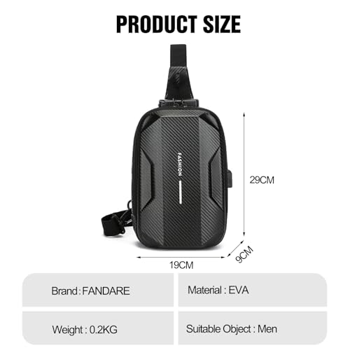 Morrales deportivos FANDARE Crossbody impermeable negro miniatura 3