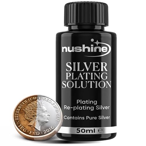Nushine Silver Plating Solution 1.7 Oz - permanently plate PURE SLIVER onto worn silver, brass, copper and bronze (ecofriendly formula)
