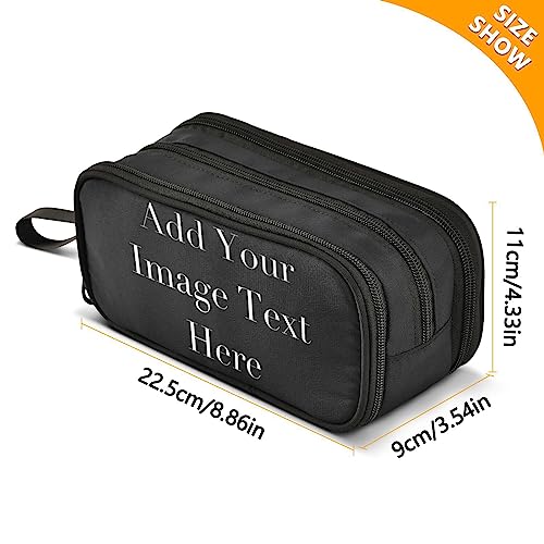 Image of Custom Personalized Large Capacity Pencil Case Pencil Pouch Pen Box | 3 Compartment Large Storage Pencil Bag for Adults School Office Teen Girl Boy Men Women