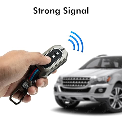 Image of SHOPOFLUX Metal key Cover Compatible with Suzuki Dzire | Ertiga 3 button smart key (Black) (Pack 1)