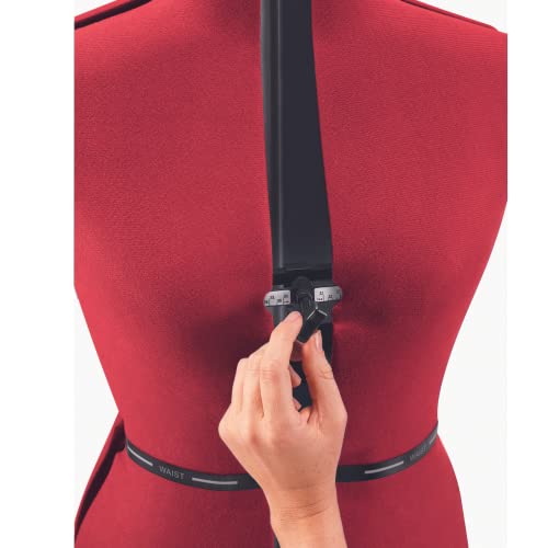 Singer | Adjustable Red Dress Form, Fits Sizes 4-10, Foam Backing For Pinning, 360 Degree Hem Guide - Sewing Made Easy #TOP3