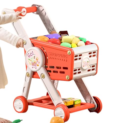 Chariot de marché jouet pour enfant caddie nourriture imitation cuisine 1-3 ans