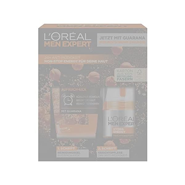 L'Oréal Men Expert Geschenkset für Männer, Mit Waschgel und 24h Feuchtigkeitspflege mit Guarana und Vitamin C, Hydra…