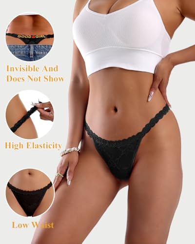 Personalized Thongs Unusual Name Underwear for Women Sexy Lace Bikini with Cute Rhinestone Metal Letter Underpants2