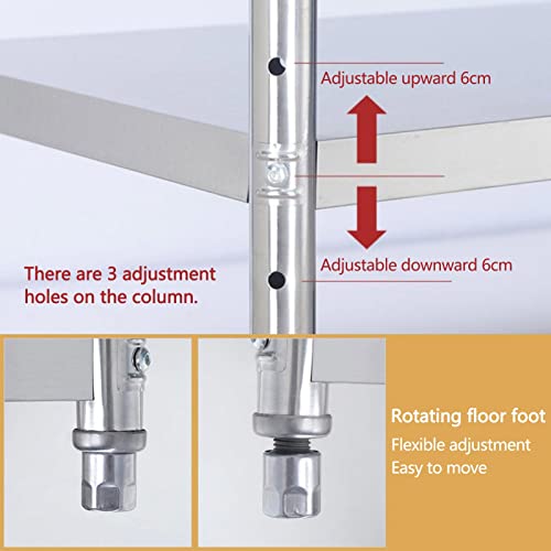 Scaffale da cucina a 3 livelli in acciaio inox, regolabile, impermeabile, per microonde, per casa, ristorante, risparmio di spazio
