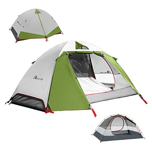 MOON LENCE Camping Tent 1 and 2 Person Backpacking Tent Double Layer Portable Outdoor Lightweight Tent Waterproof Wind Proof Anti-UV for Hiking Fishing Easy Setup