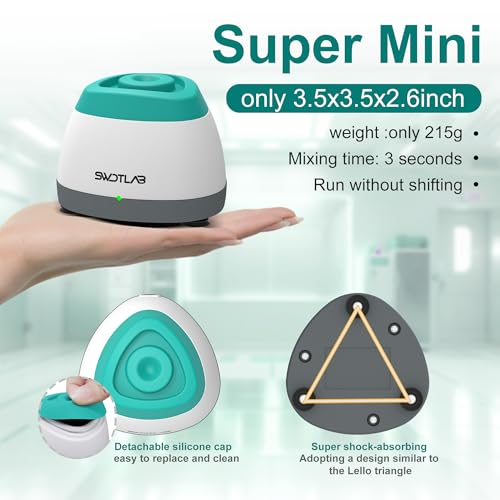 Image of Mini Vortex Mixer with Touch Function for Lab Nail Polish (Green) | 3s Fast Mix DC Brushless Motor, Touch Auto-Stop, Anti-Slip Quiet, Compact Portable, for Nail Lash Glue Lab Paint Tattoo Ink