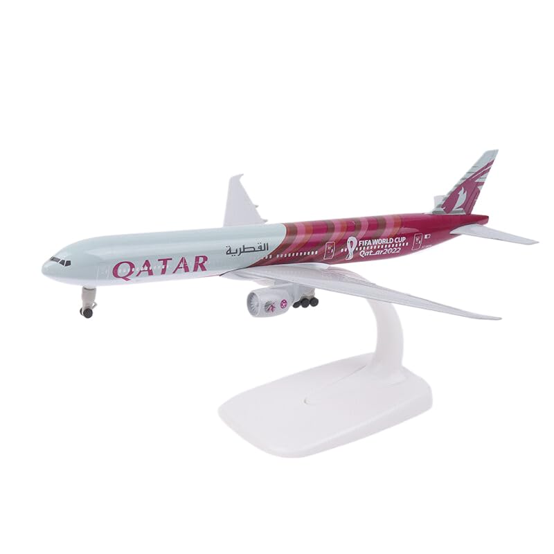 RUDFUZ Boeing 777 Diecast Air Qatar Airways Plane Model: 20cm Alloy, Landing Gears, Wheels