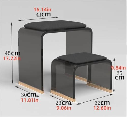 Tabouret de coiffeuse gain de place en acrylique transparent pour optimiser la chambre - 3