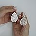 Handmade Filigree Teardrop Dangling Drop Earrings for Women, 925 Sterling Silver Hooks Leaf Earrings for Gift