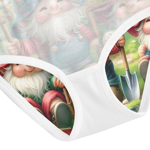 Toddler Girl Briefs, Cute Gnome Flower Mushroom Girls Underwear Cotton, 2–8 Years4