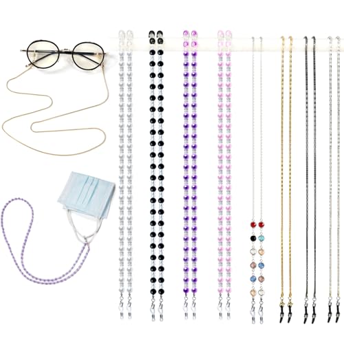Image of Damanse Eyeglass Chain,8 Pcs Beaded Eye Glasses Strap Holders around Neck For Women