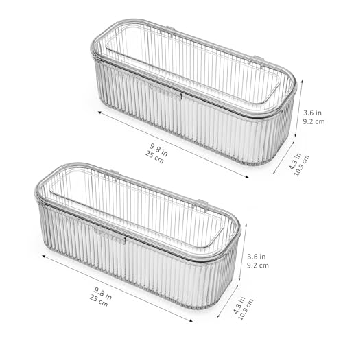 Miniatura 5 de Jesslab Organizador De Brochas De Maquillaje, Portalápices Para Esponjas, Estuche De Almacenamiento Cosmético Con Tapa, Caja Para Tocador 2 Pack