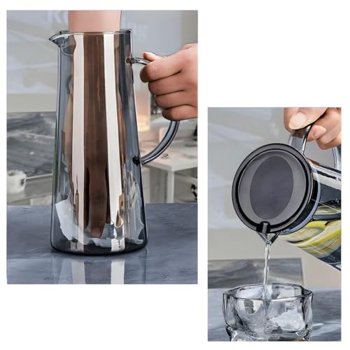 Image of Premium Black Water and Juice Glasses Set of 6 300ML and 1.8 Liter Water Jug 1 Piece,Transparent Glass and Jug Set for Dining Table,Party,Gift Set,All pourpse use (7 Piece) (MT-12)