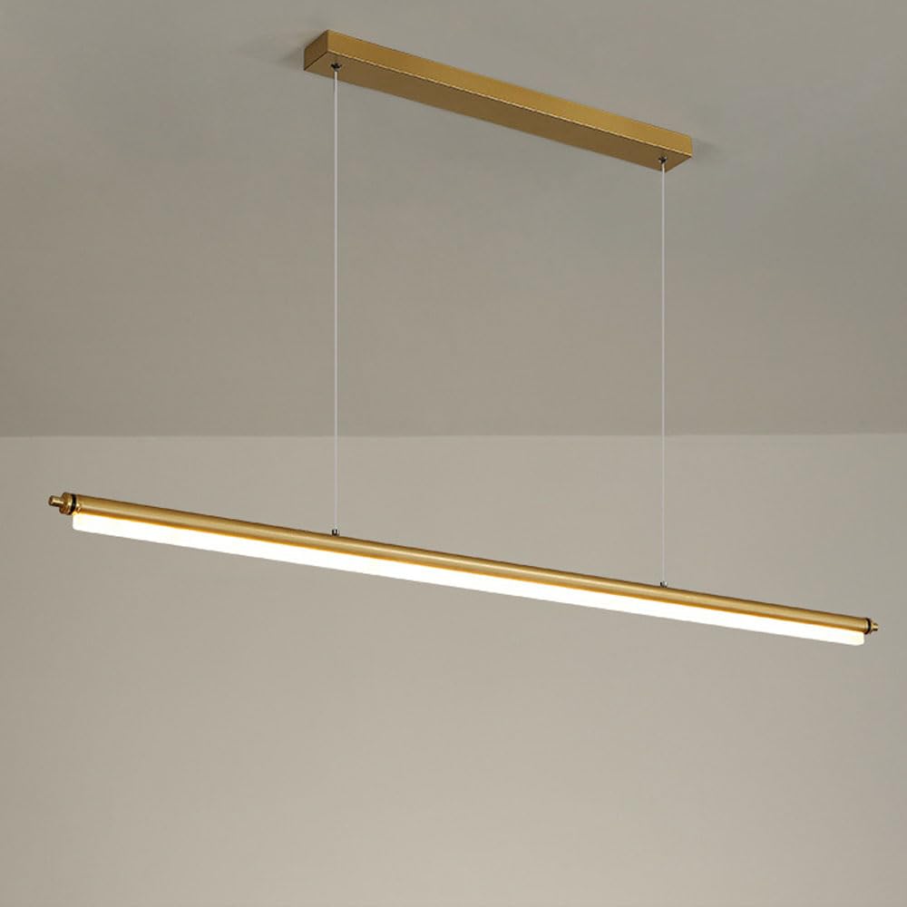 Lámpara colgante de barra larga LED para comedor minimalista sobre mesa de diseño