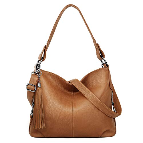Image of YALUXE Women's Real Leather Shoulder Bags Hobo Handbag Purse Crossbody Bag