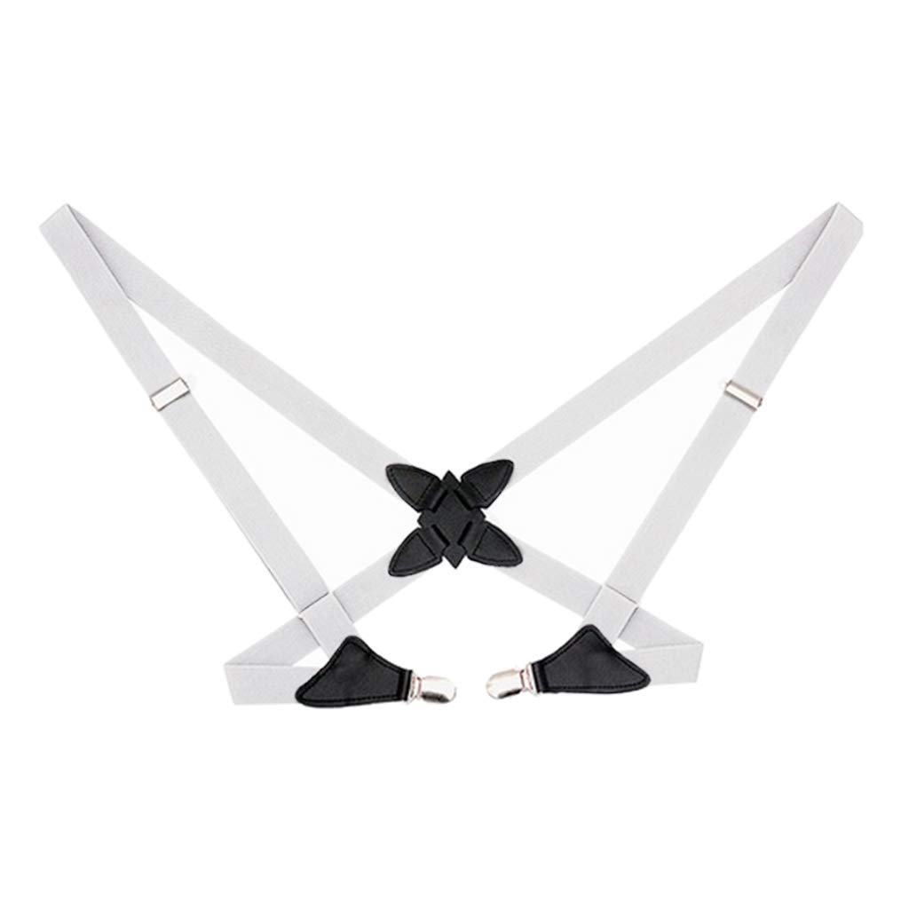 Fashion Men Women Adjustable Pants X-Back Suspenders with 4 Clips White|Clothing Shoes & Accessories | Mens Accessories | Suspenders Braces-image-18