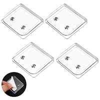 4pcs Windproof Shower Curtain Clips, Clear Self-Adhesive Shower Splash Guard No Drill Shower Curtain Wall Holder for Interior Shower Liner Easy to Install