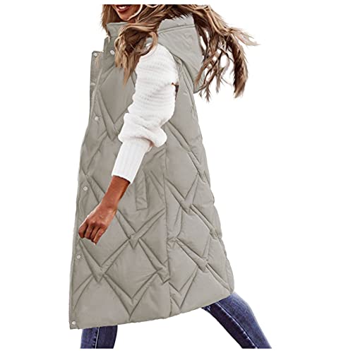 Veste en duvet à capuche IQYU gilet long matelassé pour vos sorties hivernales en ville