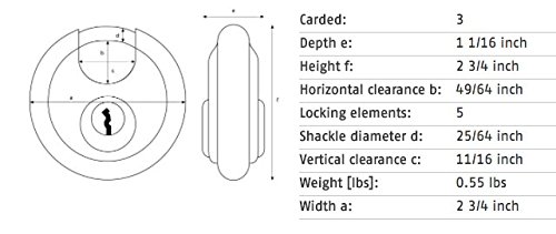 Candado Diskus ABUS KD 28/70 B Buffo con cuerpo anticorte de acero inoxidable 6