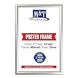 DisplaysMarket Schnapprahmen, 35,6 x 55,9 cm, Postergröße 2,5 cm, silberfarbenes Profil, gehrte Ecke