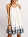 Romwe Women's Summer Party Bohemian Embroidered Straps Dress White S