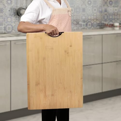 Image of HOKIPO Bamboo Wooden Jumbo Chopping Cutting Board for Kitchen - 60x40 cm (NEW-AR-3789)