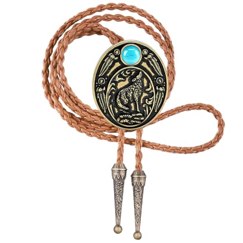 Image of HUABOLA CALYN Bolo tie, Handmade Round Shape Western Cowboy Bola Tie