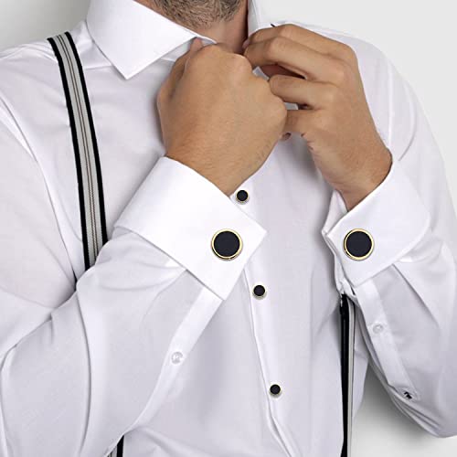 Image of HAWSON Fashion Mother-of-Pearl Tuxedo Shirt Button and Cufflink Set, Specially Designed for Wedding Business