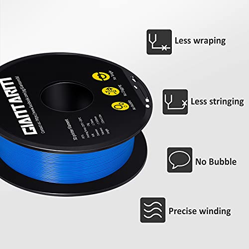 Image of GIANTARM Blue PETG 3D Printer Filament 1kg (2.2lbs) Toughness Enhanced,1.75mm Dimensional Accuracy + /-0.02mm, 1080 Feet（330m）per Roll, Vacuum Packaging, Fit for Most 3D FDM Printer
