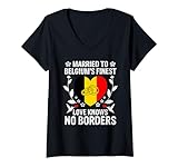 Photo Gallery donna married to a belgian wife belgian husband belgium flag maglietta con collo a v Photo Gallery donna married to a belgian wife belgian husband belgium flag maglietta con collo a v