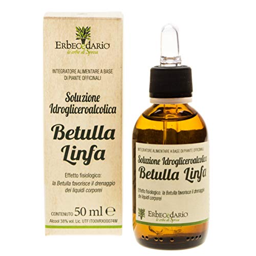 Linfa di betulla Gemmoderivato Drenante Forte Sgonfia e Depura, Diuretico naturale contro la comparsa degli Inestetismi della Cellulite e Ritenzione Idrica, Depurativo Fegato e Reni - 1 Flacone 50ml