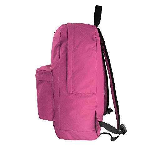 K-Cliffs Basic Backpack Classic Simple School Book Bag Student Daily Daypack 18 Inch (Hot Pink)4