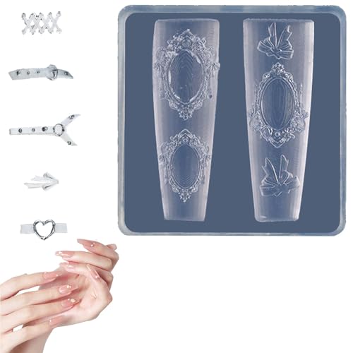 Moldes de silicone para unhas, molde para fazer unhas, Molde de silicone para estênceis de unhas, Mo