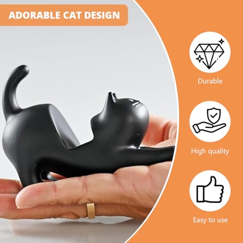 Image of ZORBES Cute Cat Phone Holder Kawaii Fashion Plaster Cat Desk Support Desk Phone Stand Home Decor Desk Decor
